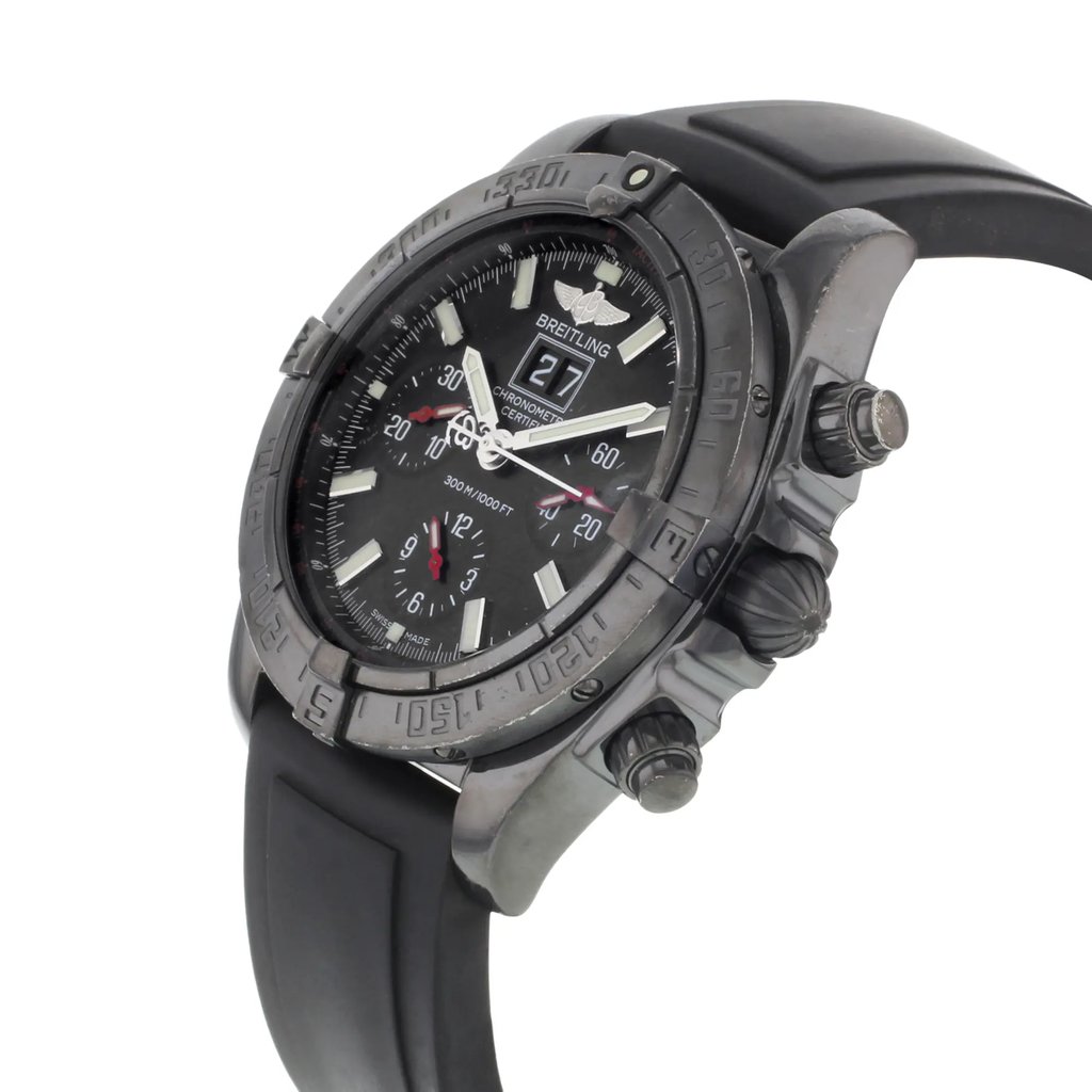 View Of Crown Facing Side Of Breitling M4435911/BA27-153S Stainless Steel Watch Pre Owned Condition