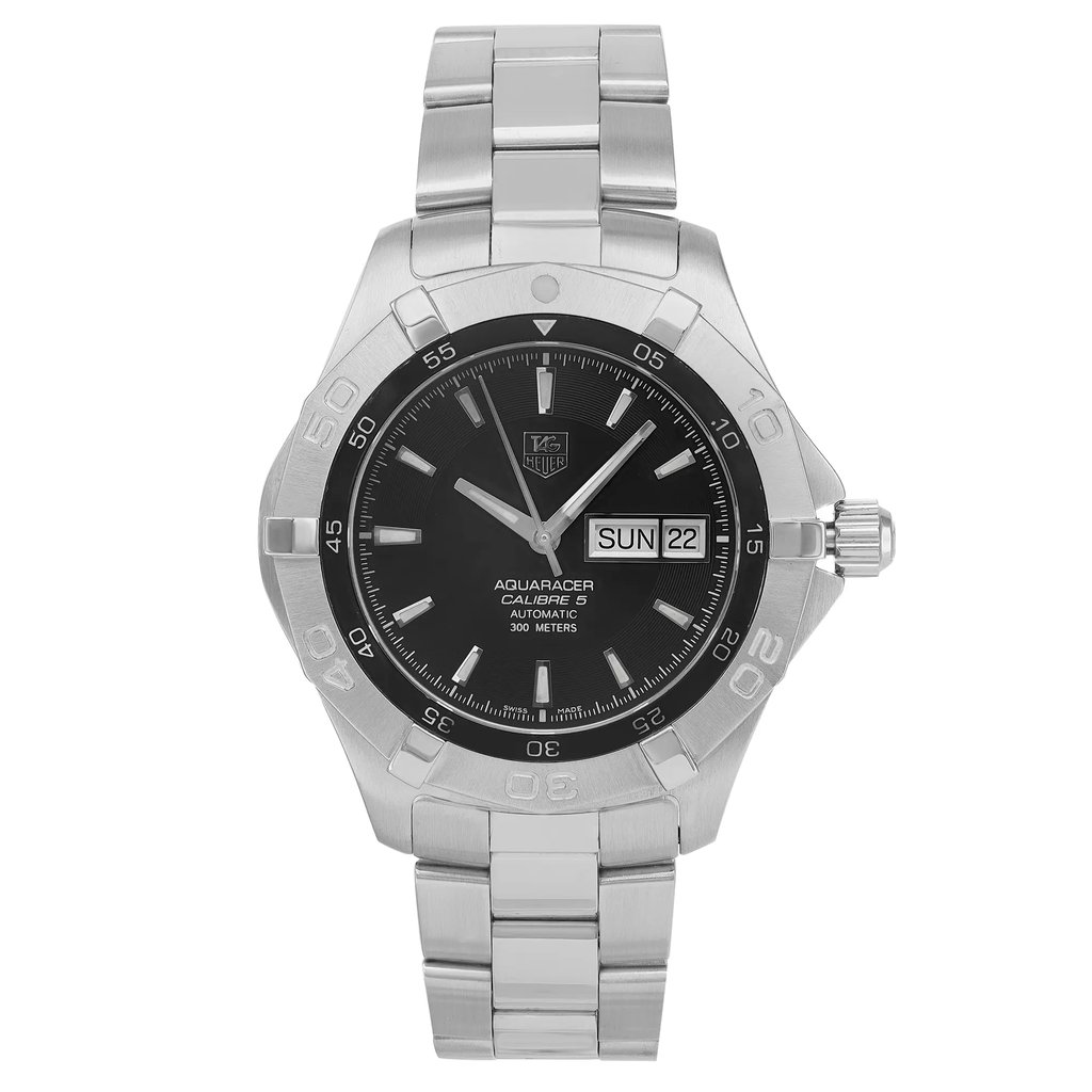 Front Full View Of TAG Heuer WAF2010.BA0818 Stainless Steel Watch Pre Owned Condition Fair