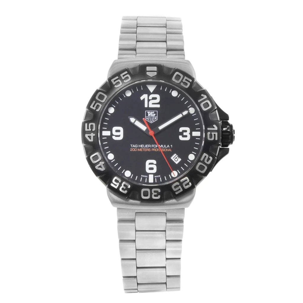 Front Full View Of TAG Heuer WAH1110.BA0858 Stainless Steel Watch Pre Owned Condition {Product Condition}