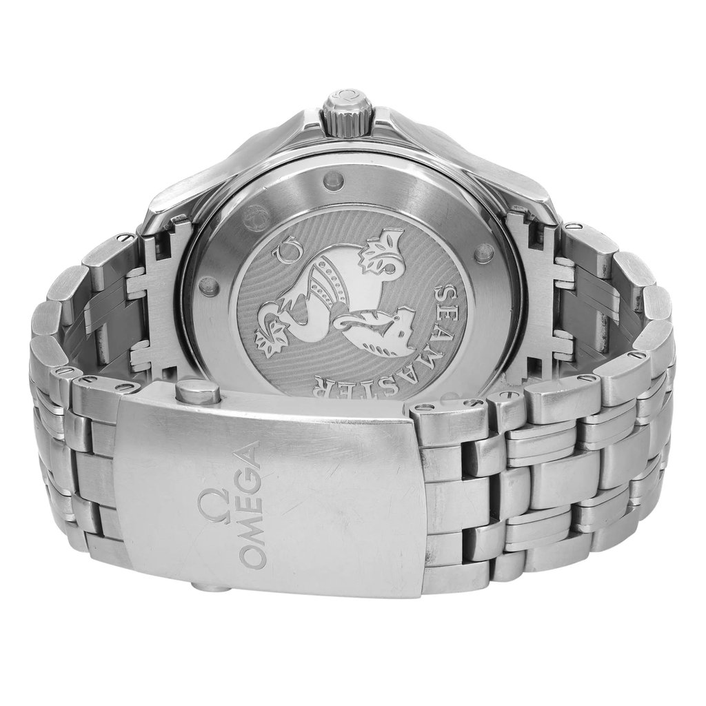 Back View Of Screwback Back Case And Closed Stainless Steel Band Of OMEGA 212.30.41.20.03.001 Watch Pre Owned Condition