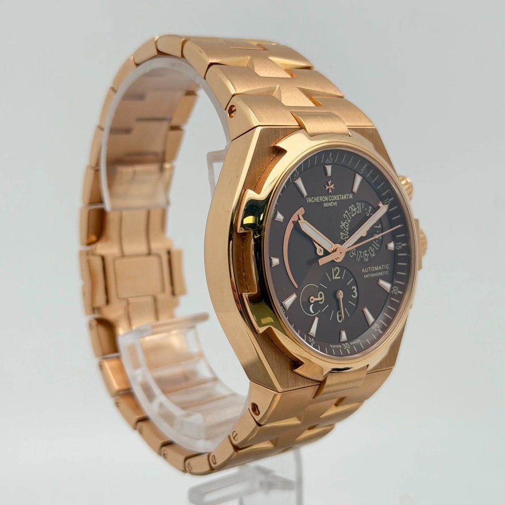 View Of Opposite Crown Facing Side Of Vacheron Constantin 47450/b01r-9229 Rose Gold Watch Pre Owned Condition