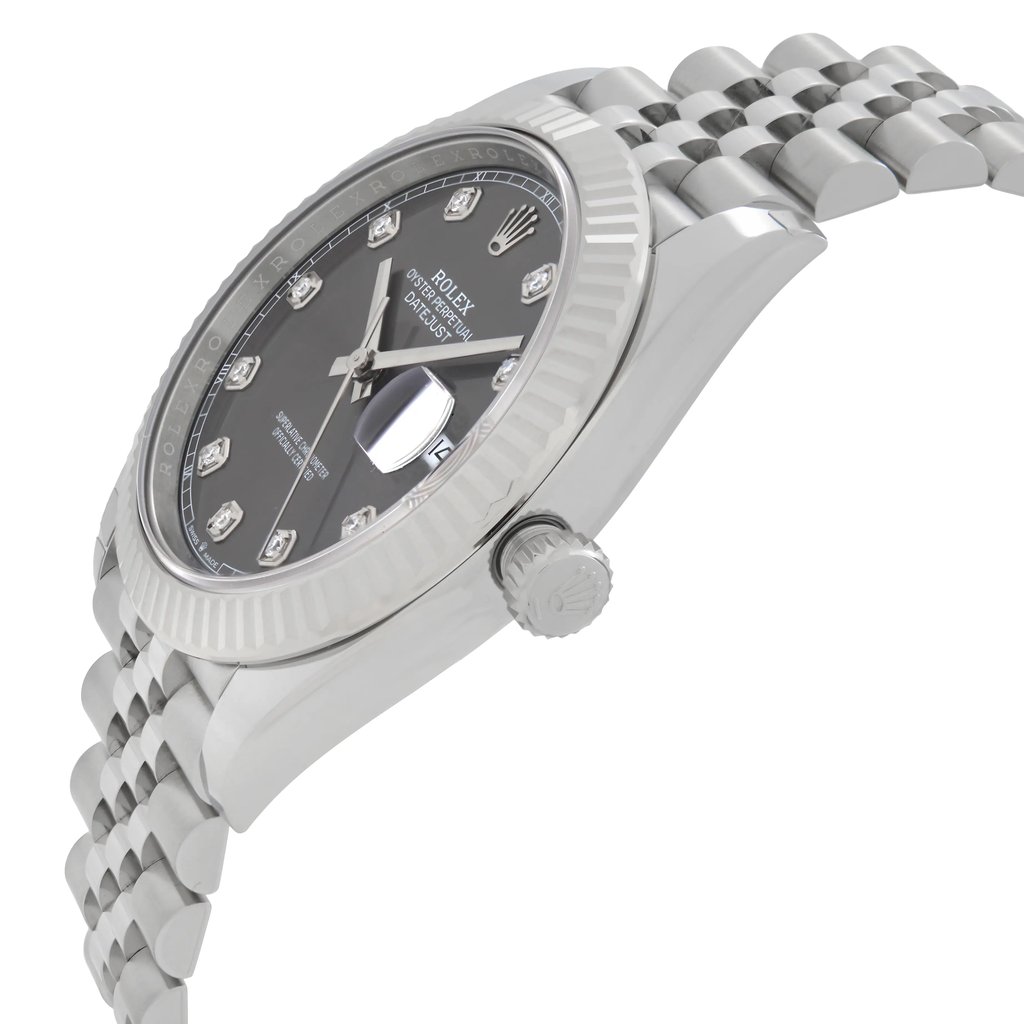View Of Crown Facing Side Of Rolex 126334 Stainless Steel Watch Unworn Condition
