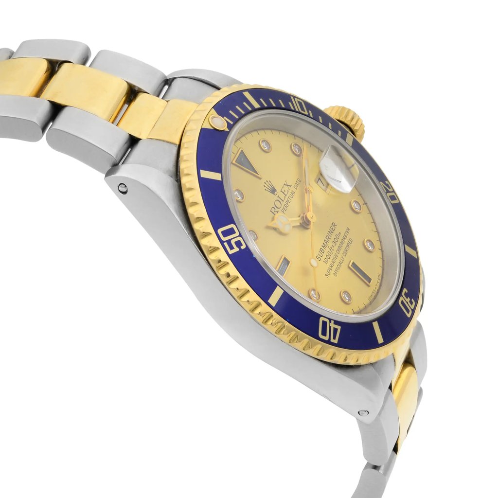 View Of Opposite Crown Facing Side Of Rolex 16613 Stainless Steel Watch Pre Owned Condition
