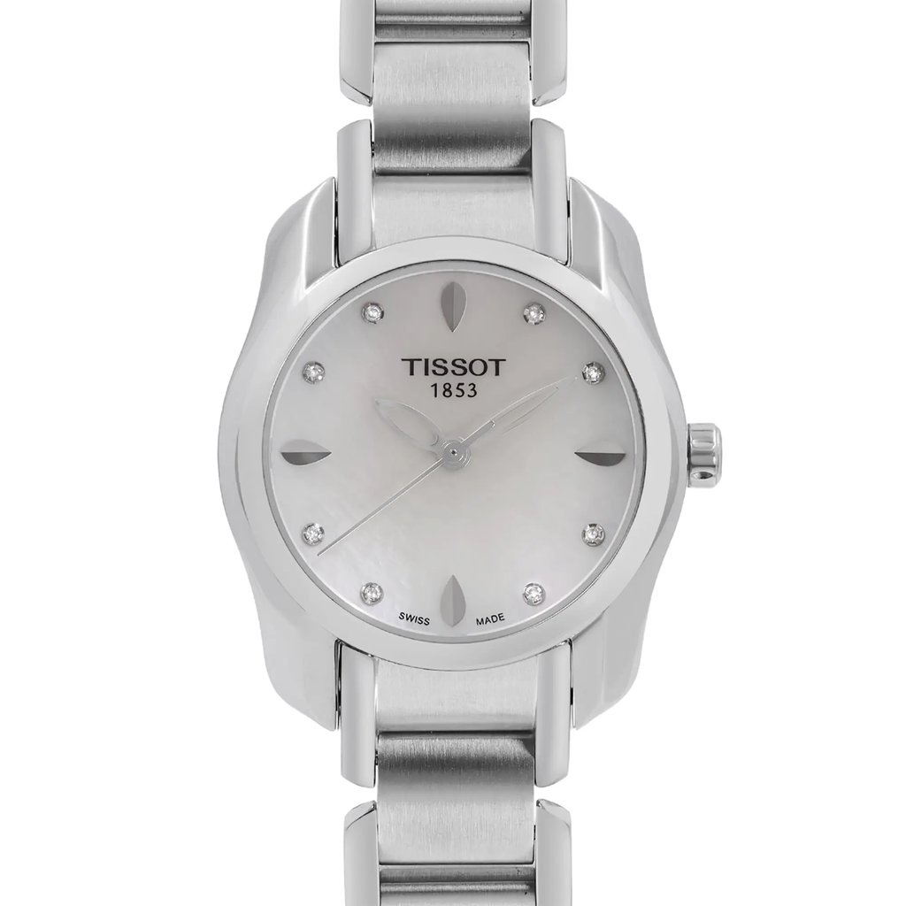Up Close Front Facing Picture Of Tissot T023.210.11.116.00 Stainless Steel Watch Display Model Condition