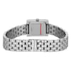 An image of a Wristwatch by Gucci. This Unworn item is designed for Women, featuring a Casual style. It has a Quartz movement and an Analog display with a Gray dial color. The indices include 12-Hour Dial,Non-Numeric Hour Marks. The band is made of Stainless Steel and the case is made of Stainless Steel. The watch has a Rectangle shape with a case size of 24 mm x 19 mm and a case thickness of 7 mm.
