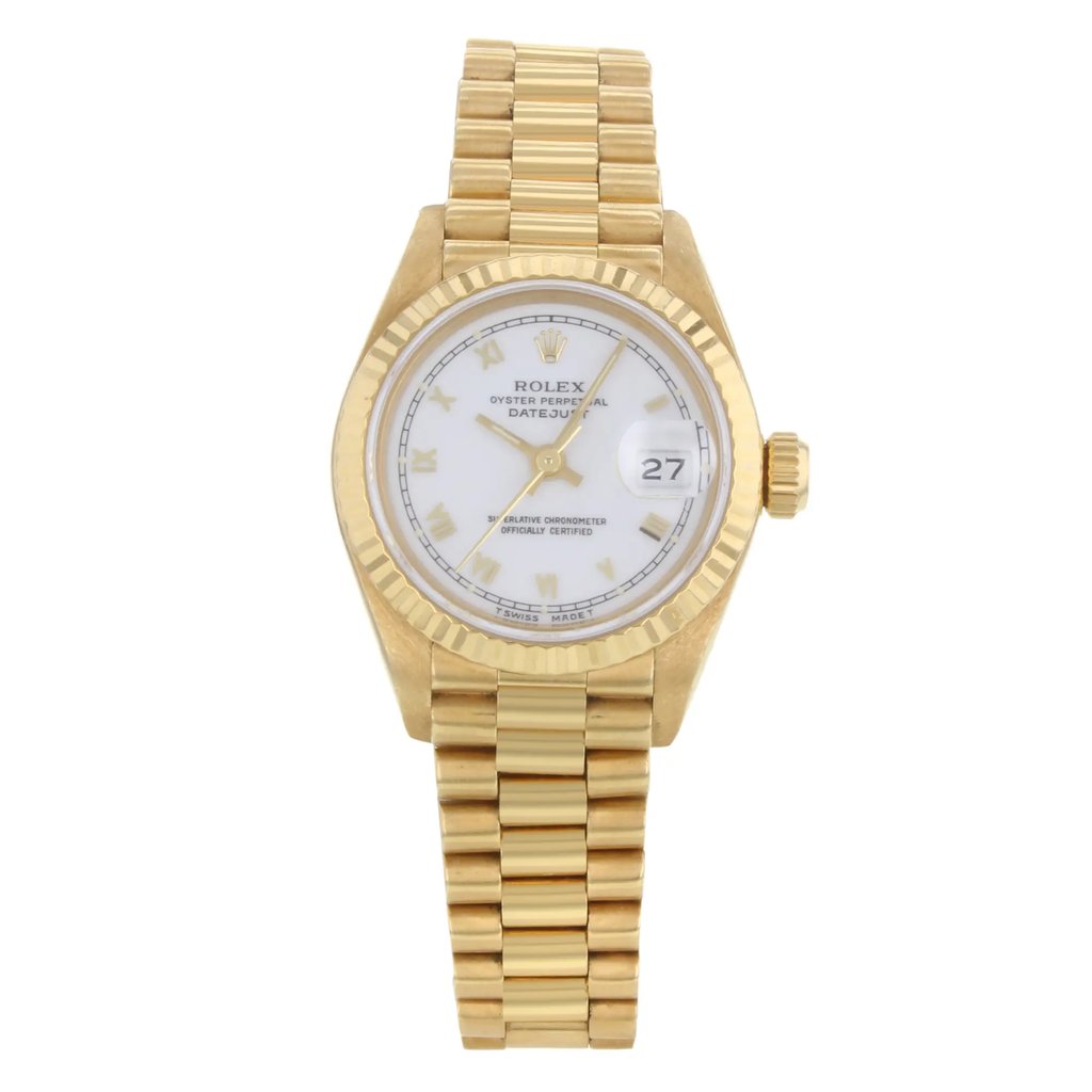 Front Full View Of Rolex 69178 Gold 18kt Watch Pre Owned Condition {Product Condition}