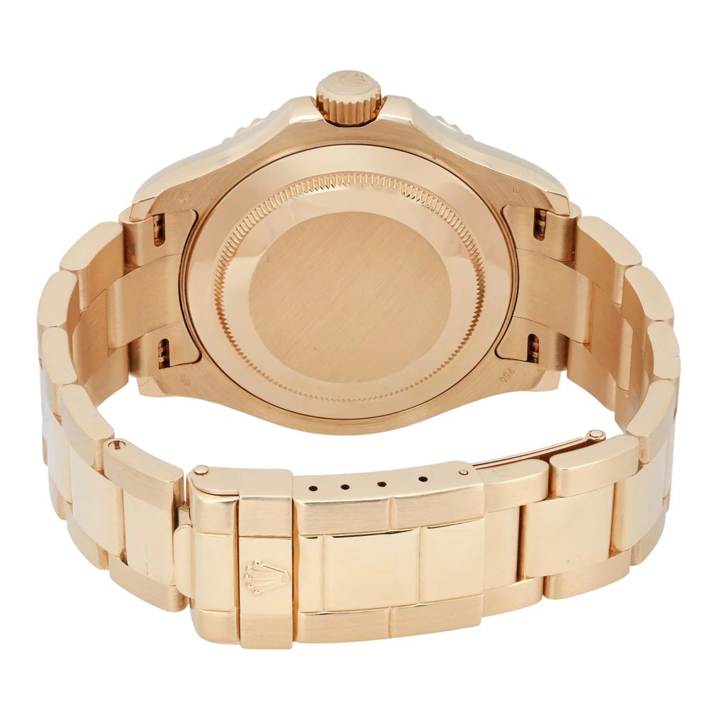 Back View Of Solid Back Case And Closed Yellow Gold Band Of Rolex 16628 Watch Pre Owned Condition