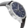 An image of a Wristwatch by Tissot. This Pre Owned item is designed for Men, featuring a Dress/Formal style. It has a Quartz movement and an Analog display with a Blue dial color. The indices include 12-Hour Dial,Arabic Numerals,Seconds Hand. The band is made of Leather and the case is made of Stainless Steel. The watch has a Round shape with a case size of 45 mm and a case thickness of 12 mm.