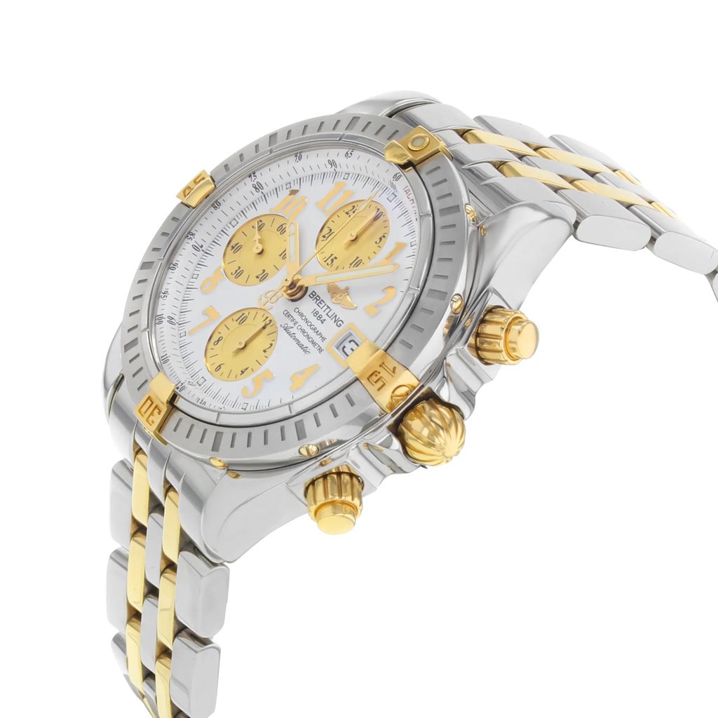 View Of Crown Facing Side Of Breitling B13356 Stainless Steel Watch Pre Owned Condition
