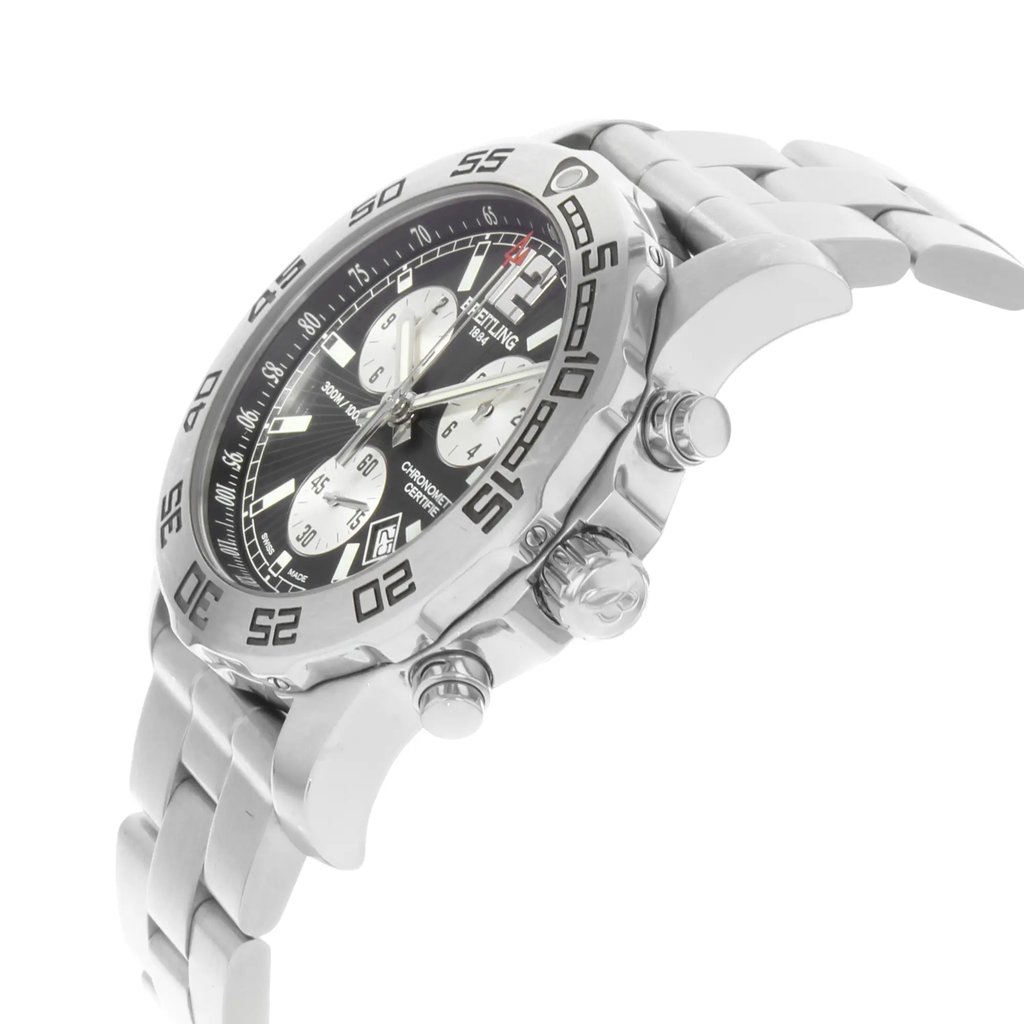 View Of Crown Facing Side Of Breitling A7338710/BB49-157A Stainless Steel Watch Pre Owned Condition
