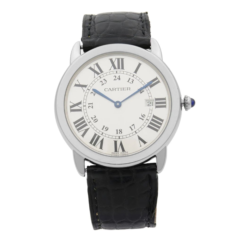Front Full View Of Cartier W6700255 Stainless Steel Watch Pre Owned Condition {Product Condition}