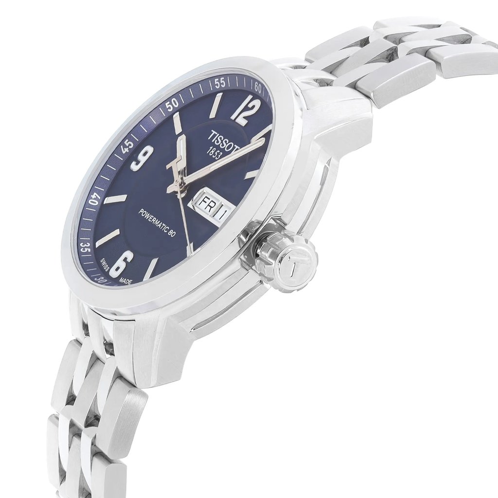 View Of Crown Facing Side Of Tissot T055.430.11.047.00 Stainless Steel Watch Unworn Condition