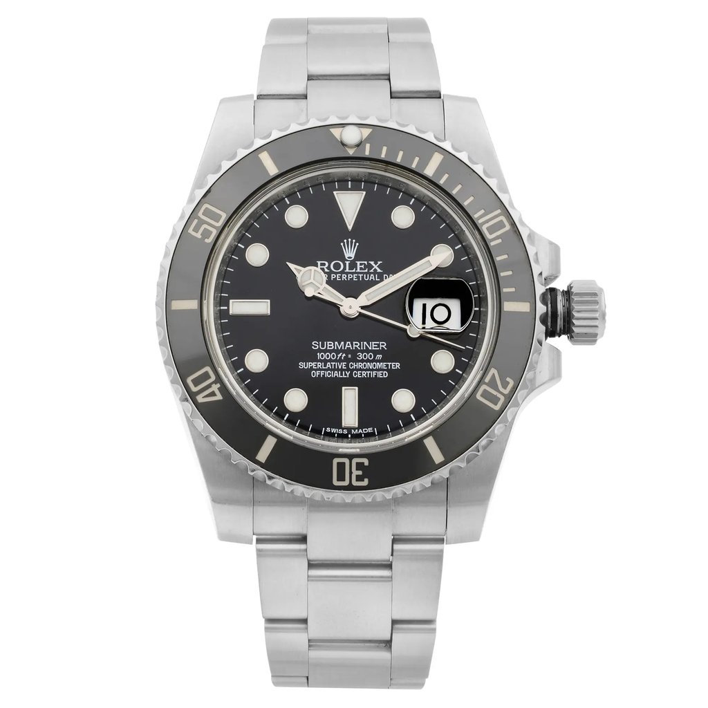 Front Full View Of Rolex 116610LN Stainless Steel Watch Pre Owned Condition {Product Condition}