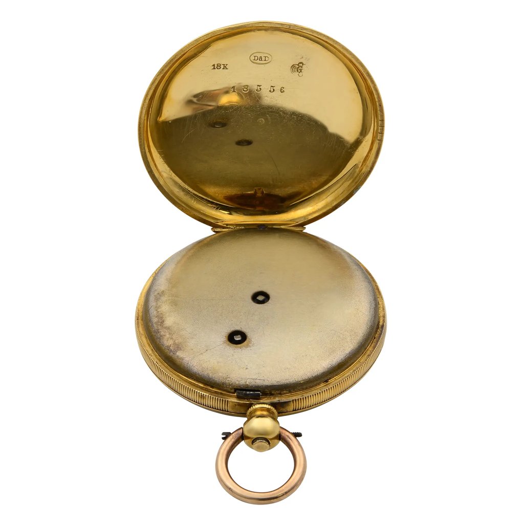 Up Close Front Facing Picture Of Non-Branded 18556 Gold 18kt Watch Pre Owned Condition