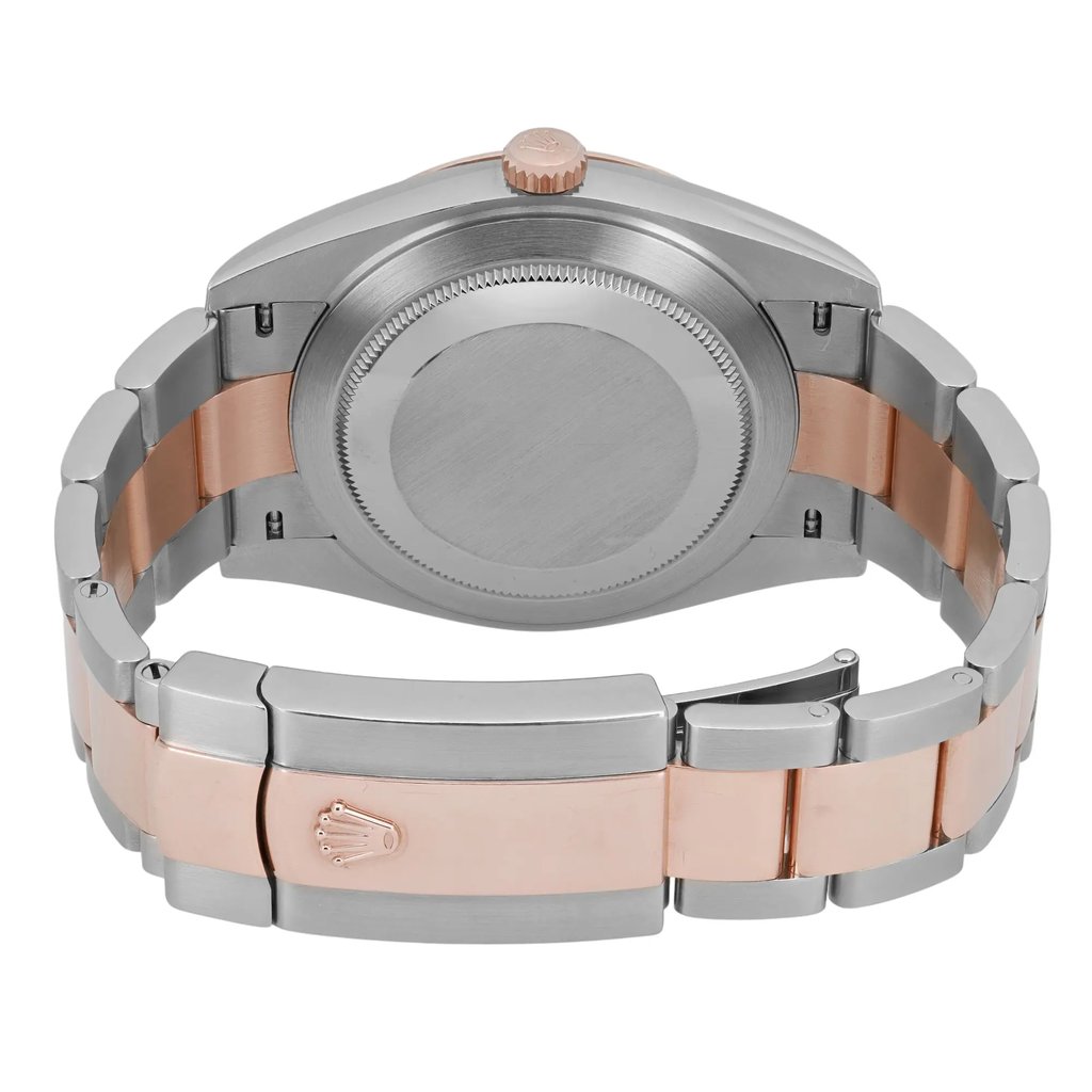 Back View Of Solid Back Case And Closed Stainless Steel,Rose Gold Band Of Rolex 126331 Watch Pre Owned Condition