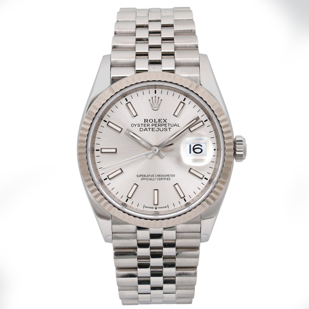 Front Full View Of Rolex 126234 Stainless Steel Watch Pre Owned Condition Excellent