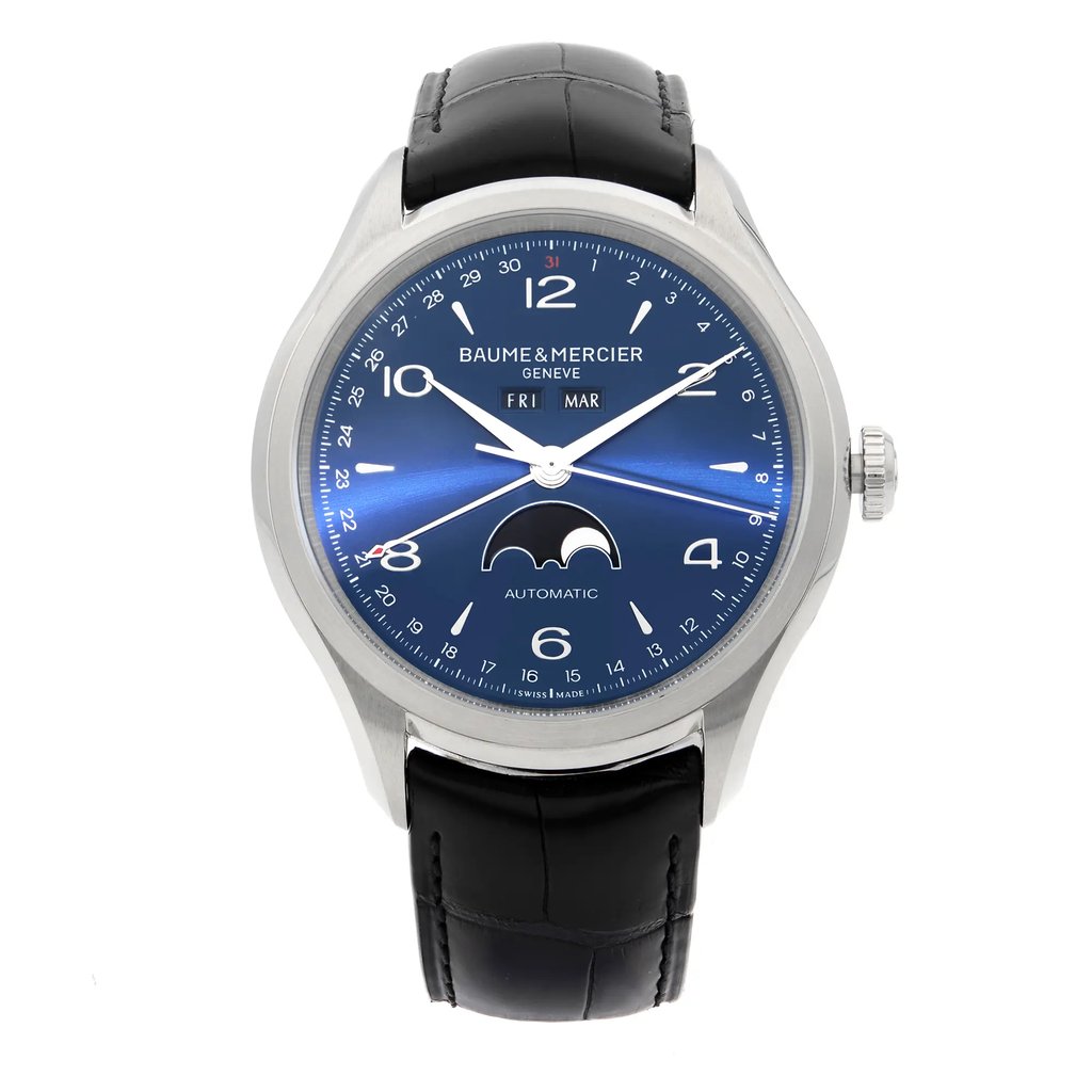 Front Full View Of Baume & Mercier MOA10057 Stainless Steel Watch Display Model Condition {Product Condition}