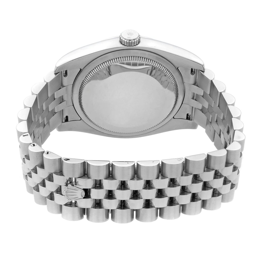 Back View Of {Caseback} Back Case And Closed Stainless Steel Band Of Rolex 116200 Watch Pre Owned Condition