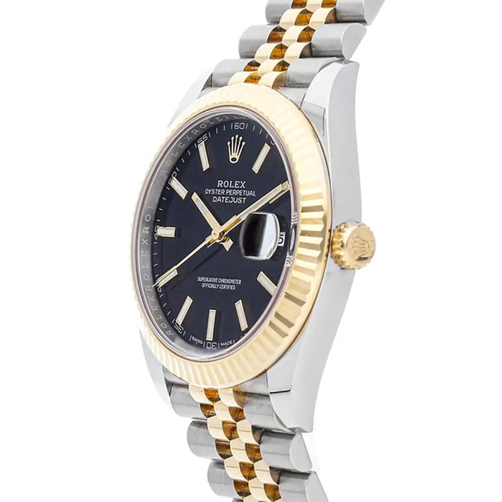 View Of Crown Facing Side Of Rolex 126333 Stainless Steel Watch Pre Owned Condition