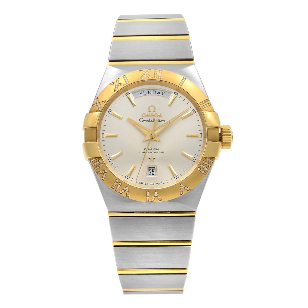 Front Full View Of OMEGA 123.25.38.22.02.002 Stainless Steel Watch Display Model Condition {Product Condition}