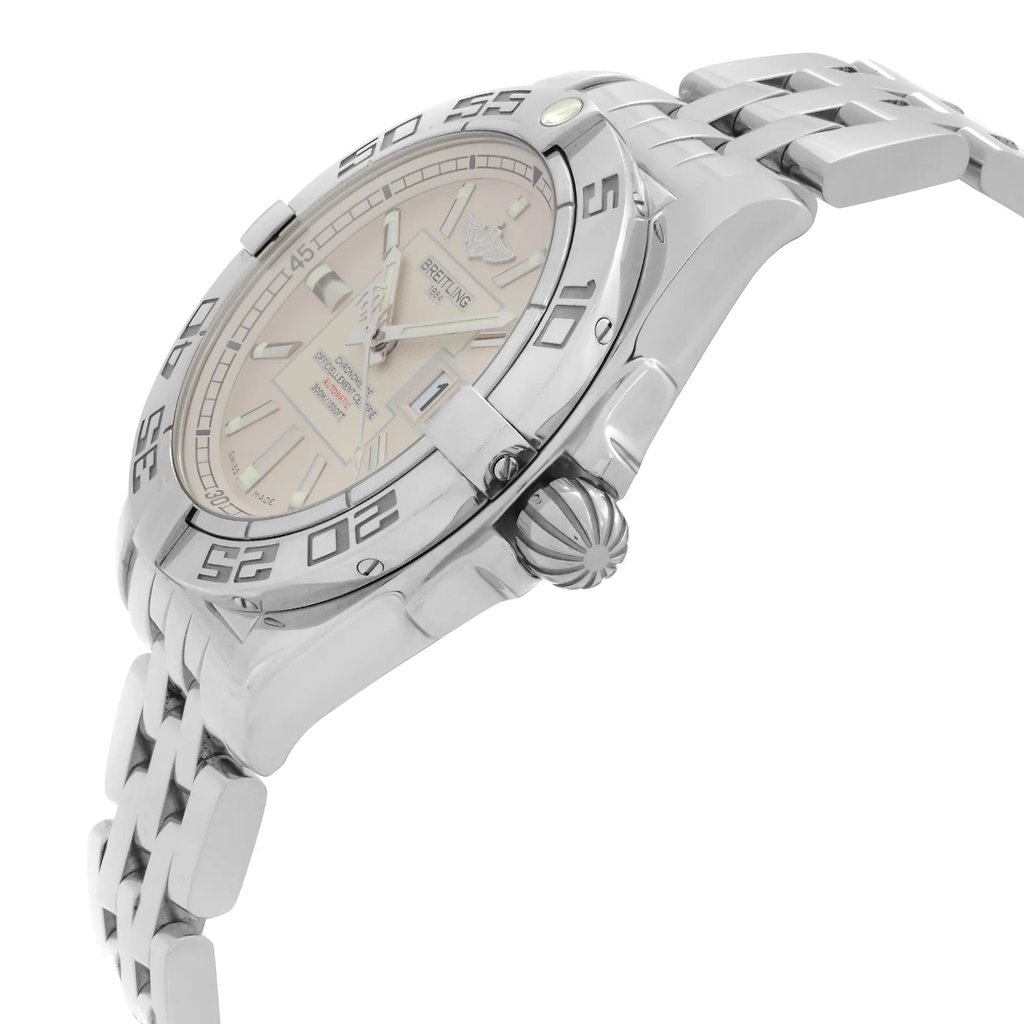 View Of Crown Facing Side Of Breitling A49350L2/G699-366A Stainless Steel Watch Pre Owned Condition