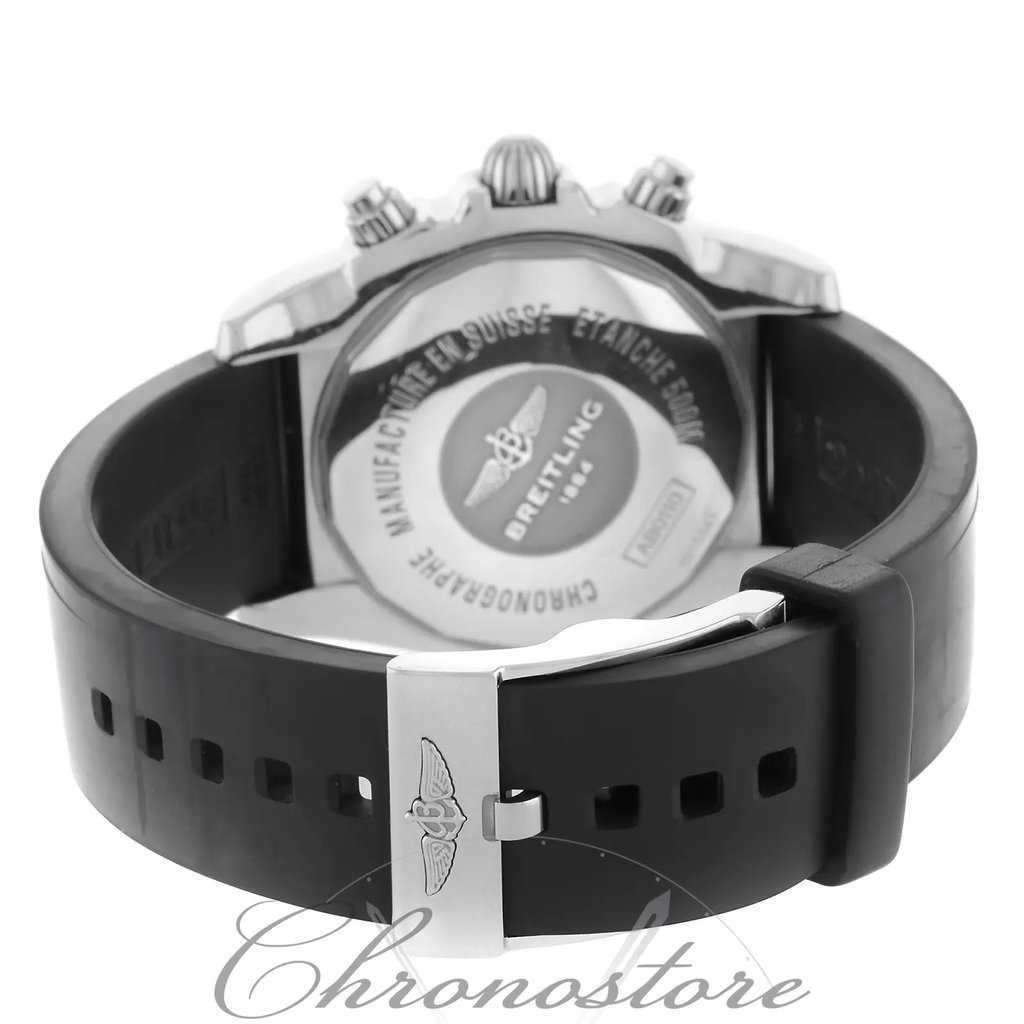 Back View Of {Caseback} Back Case And Closed Silicon/Rubber Band Of Breitling AB011011/C789-131S Watch Display Model Condition