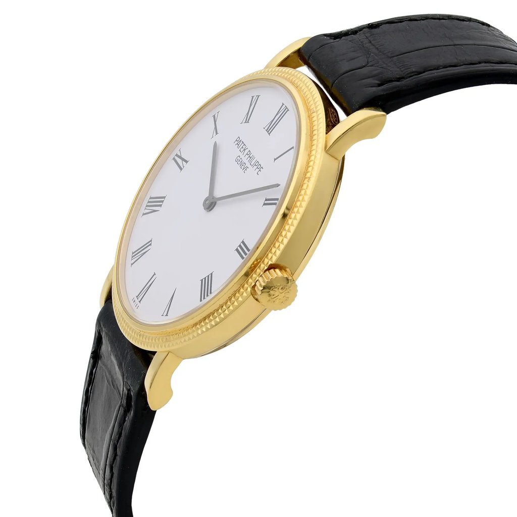 View Of Crown Facing Side Of Patek Philippe 5120J-001 Gold 18kt Watch Pre Owned Condition