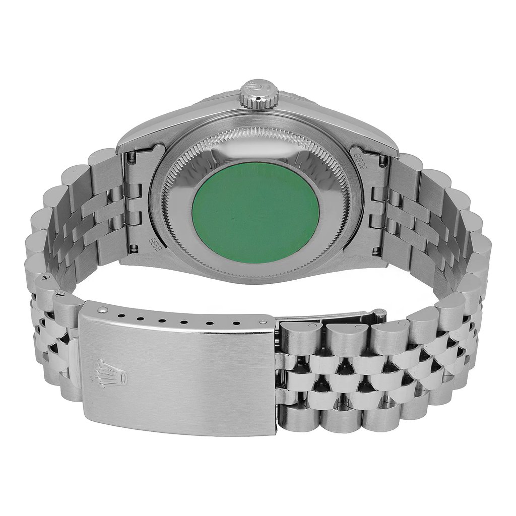 Back View Of Solid Back Case And Closed Stainless Steel Band Of Rolex 16220 Watch Pre Owned Condition