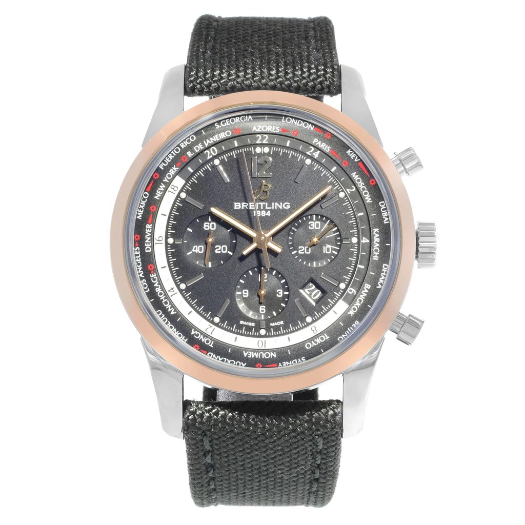 Front Full View Of Breitling UB0510U4/BC26-100W Stainless Steel Watch Display Model Condition {Product Condition}