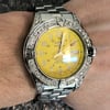 Up Close Front Facing Picture Of Breitling A17360 Stainless Steel Watch Pre Owned Condition