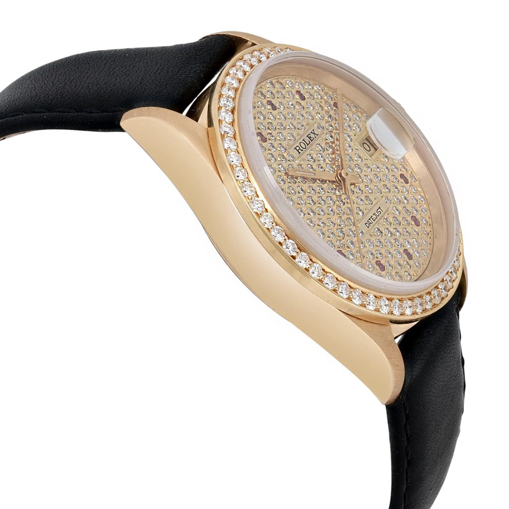 View Of Opposite Crown Facing Side Of Rolex 16238 Yellow Gold Watch Pre Owned Condition