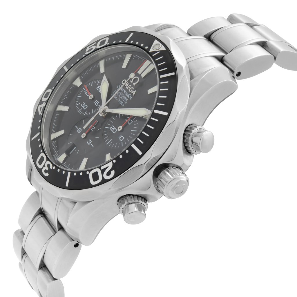 View Of Crown Facing Side Of OMEGA 2594.52.00 Stainless Steel Watch Pre Owned Condition