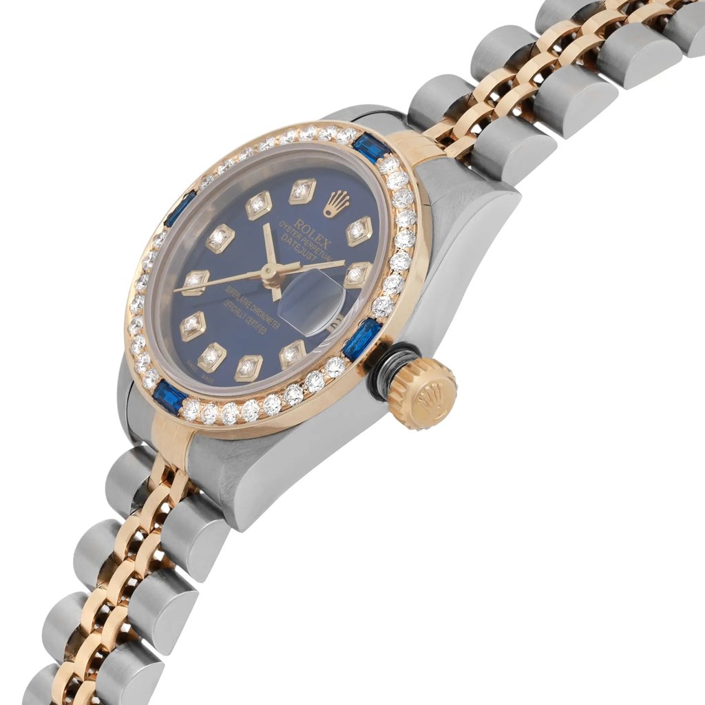 View Of Crown Facing Side Of Rolex 69173 Stainless Steel Watch Pre Owned Condition
