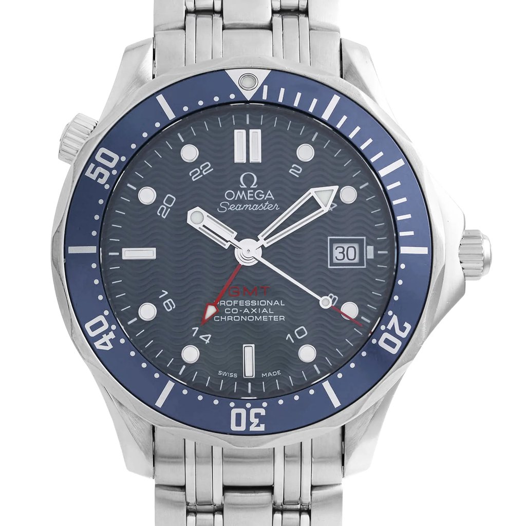 Up Close Front Facing Picture Of OMEGA 2535.80.00 Stainless Steel Watch Pre Owned Condition