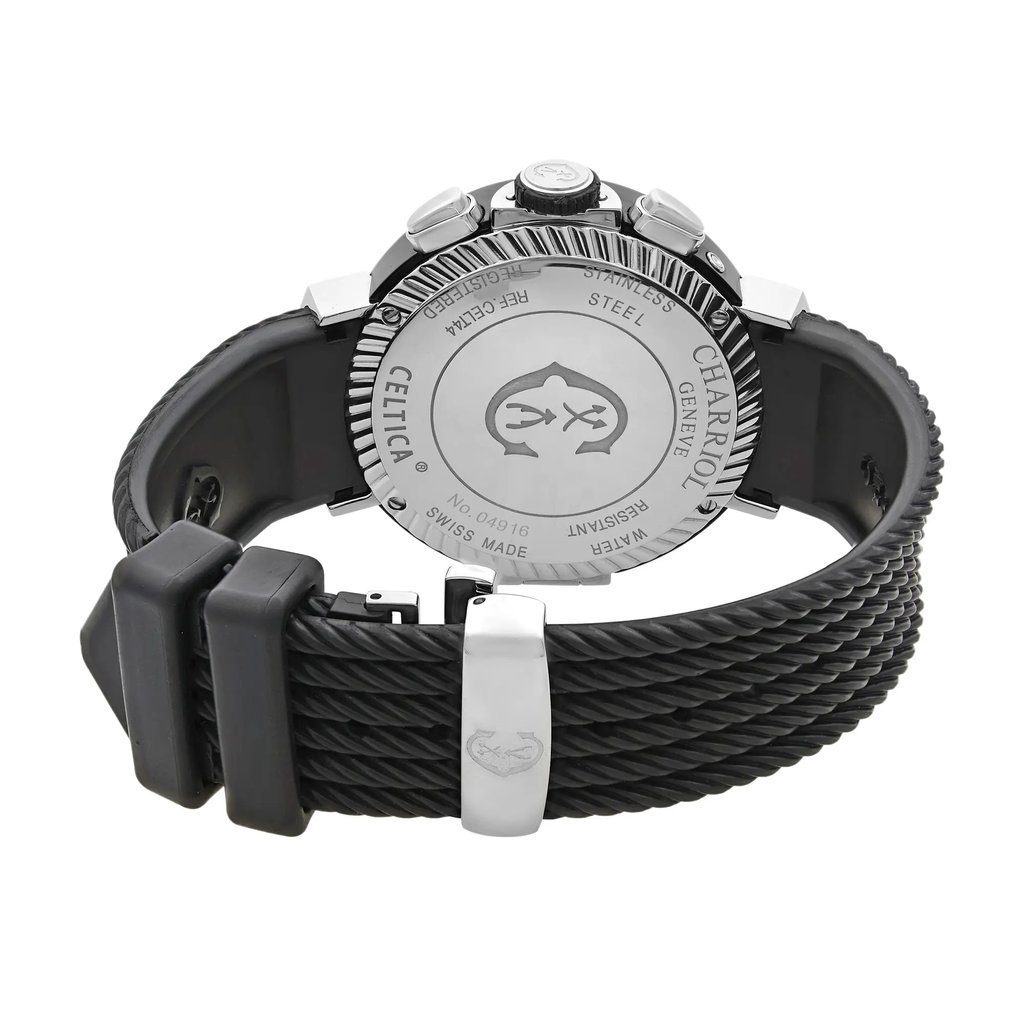 Back View Of {Caseback} Back Case And Closed Rubber Band Of Charriol C44P.173.003 Watch Pre Owned Condition