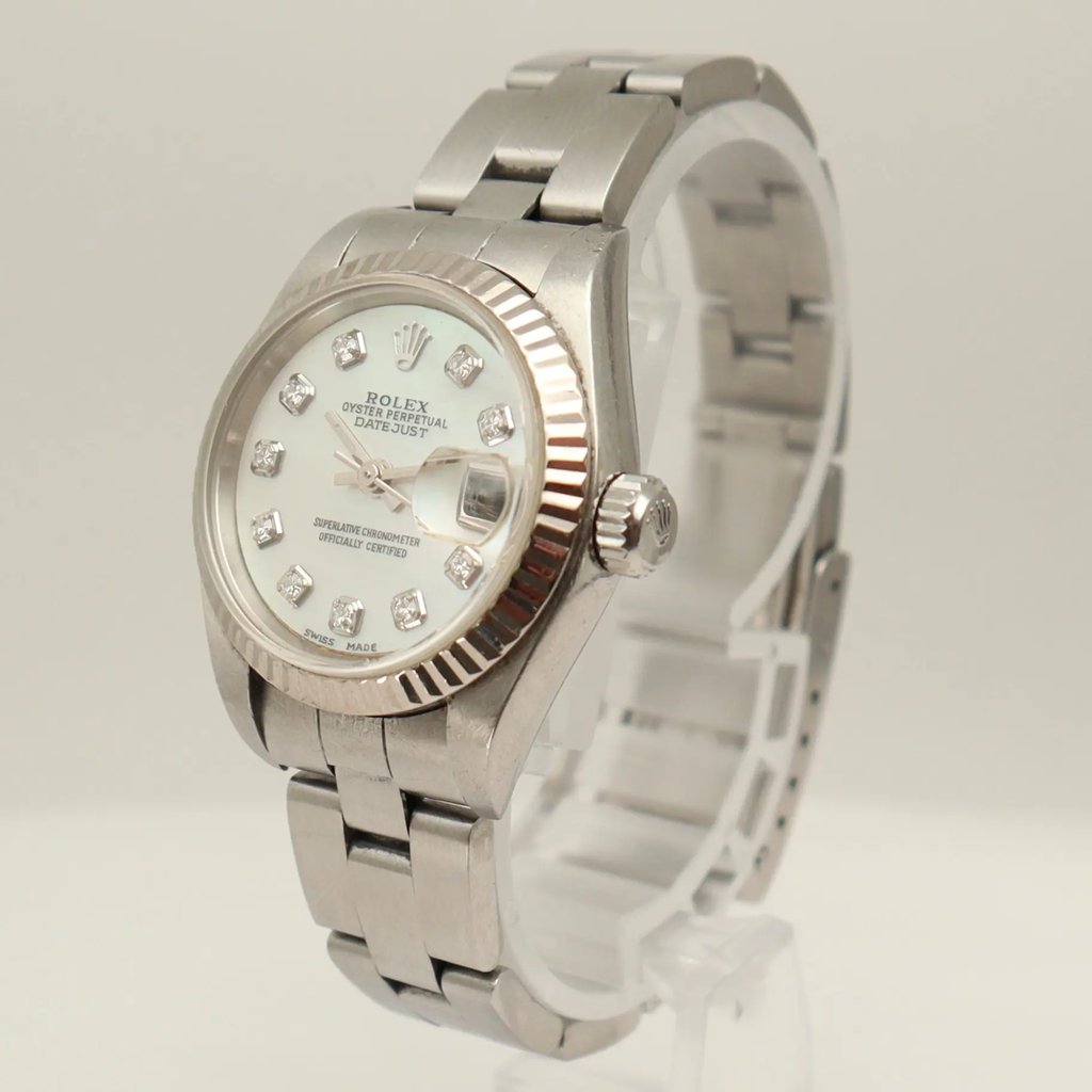 View Of Crown Facing Side Of Rolex 79160 Stainless Steel Watch Pre Owned Condition