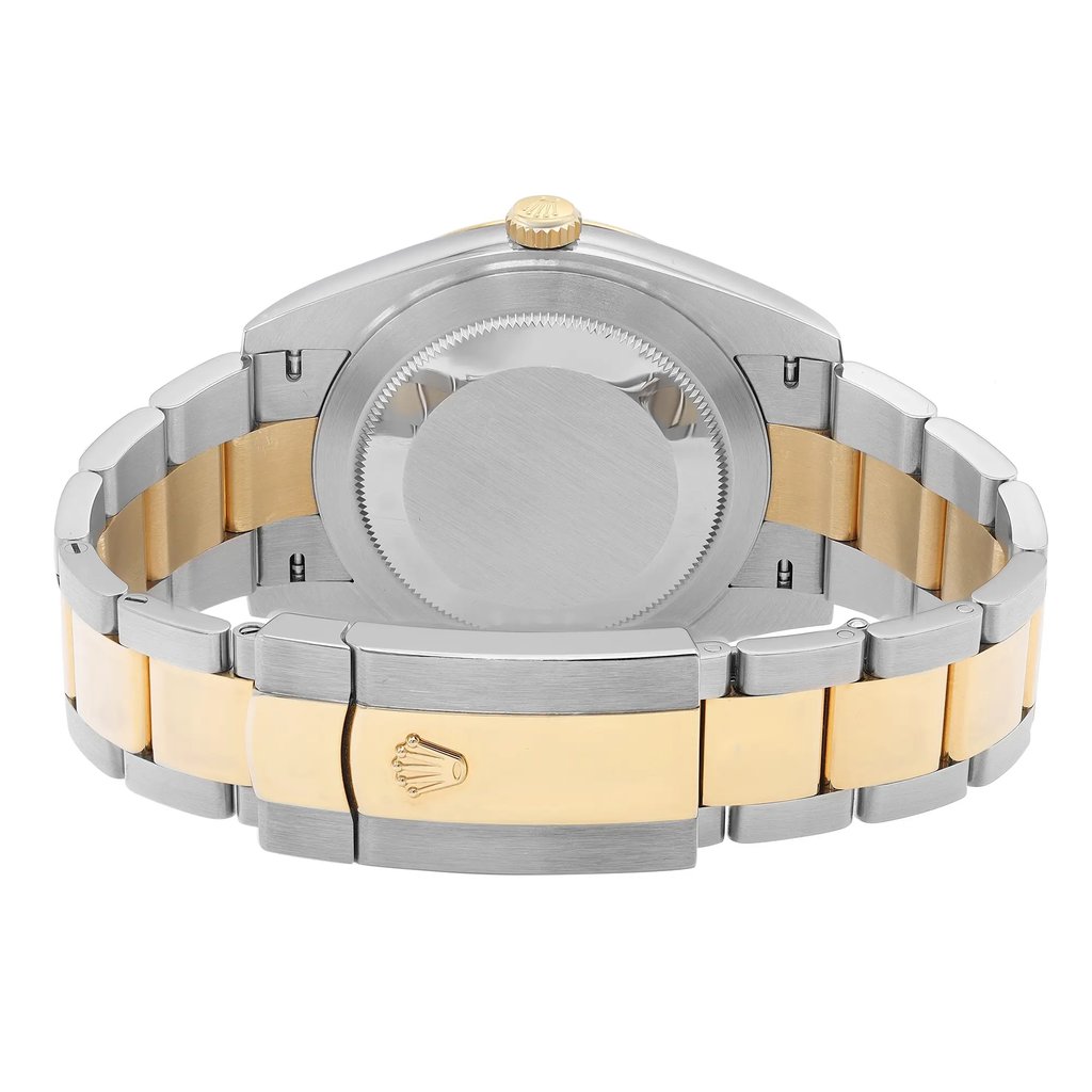 Back View Of Solid Back Case And Closed Stainless Steel Band Of Rolex 126333-0013 Watch Unworn Condition