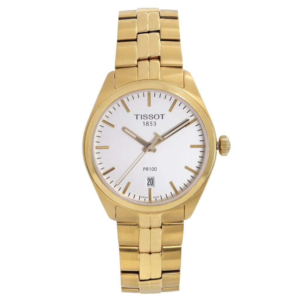 Front Full View Of Tissot T101.410.33.031.00 Stainless Steel Watch Pre Owned Condition Good