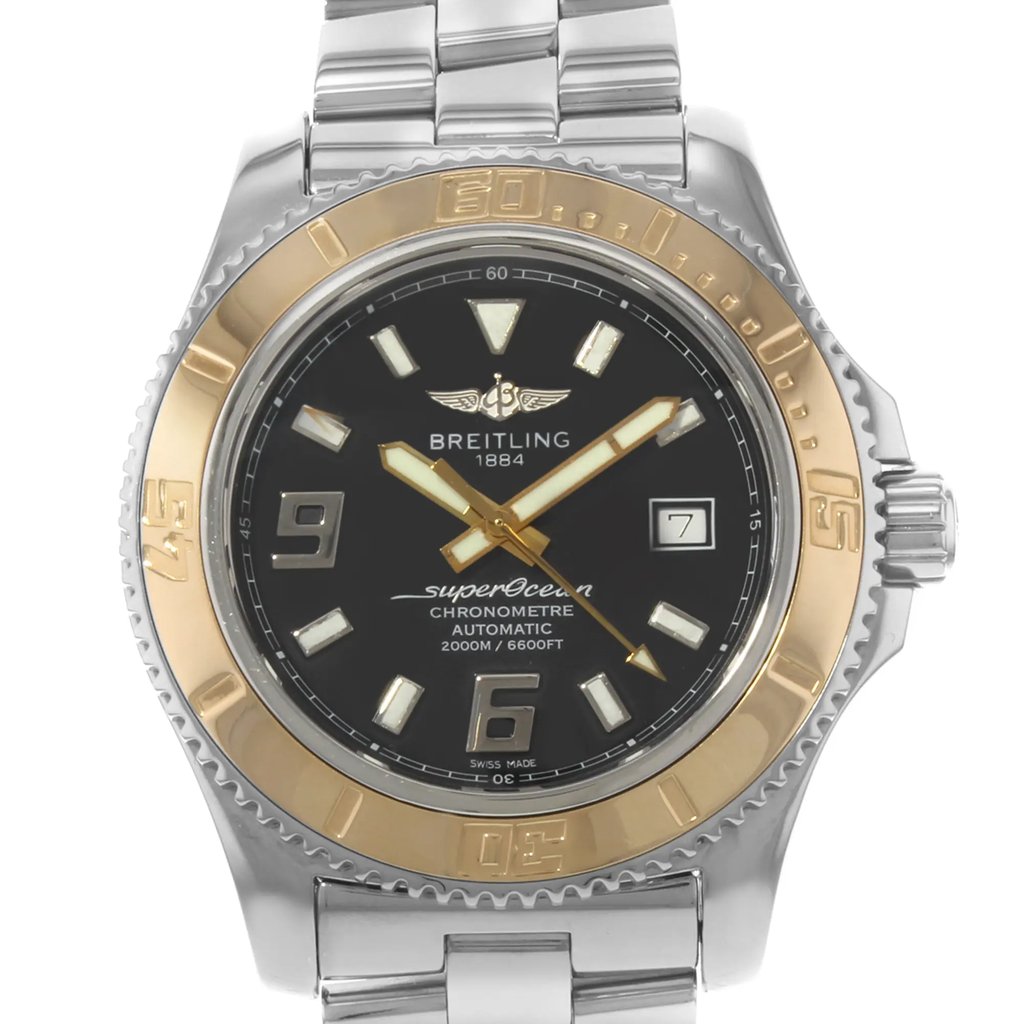Up Close Front Facing Picture Of Breitling C1739112.BA77.163A Stainless Steel Watch Pre Owned Condition