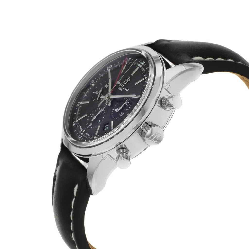 View Of Crown Facing Side Of Breitling AB045112/BC67-134S Stainless Steel Watch Display Model Condition