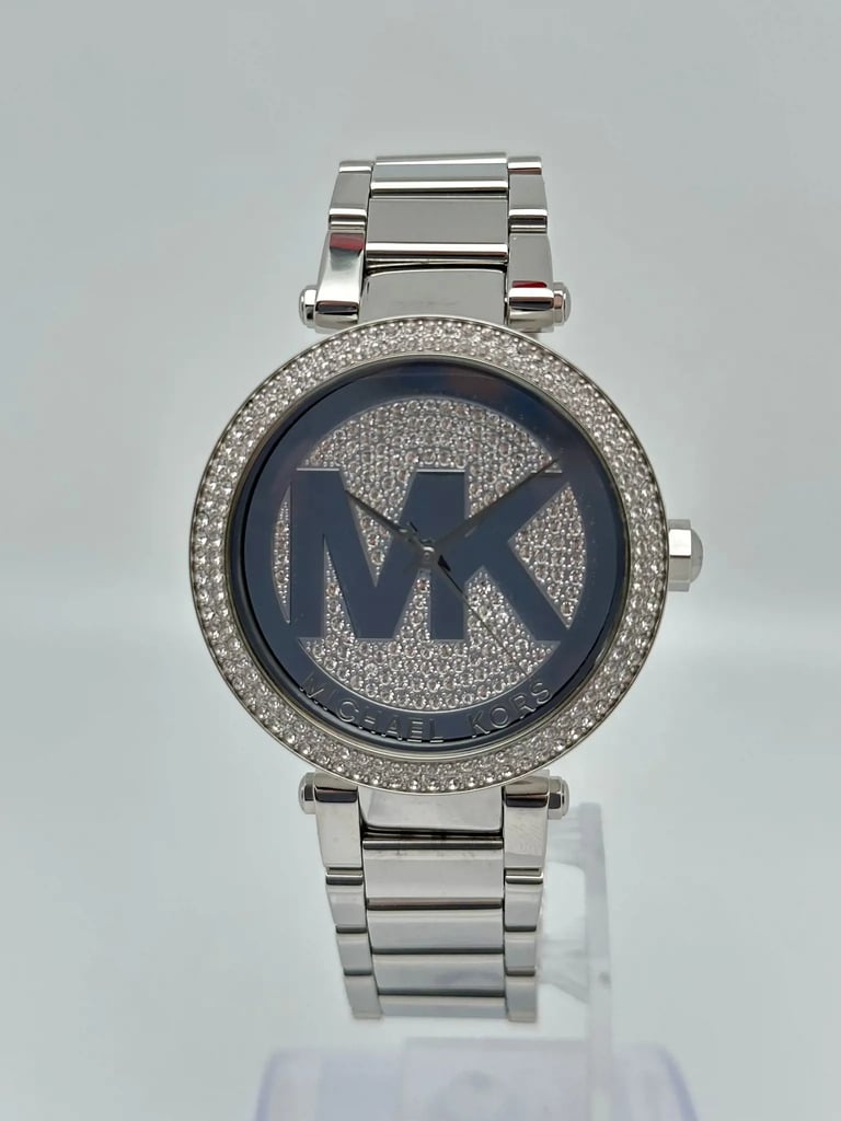 Front Full View Of Michael Kors MK5925 Stainless Steel Watch Pre Owned Condition Good