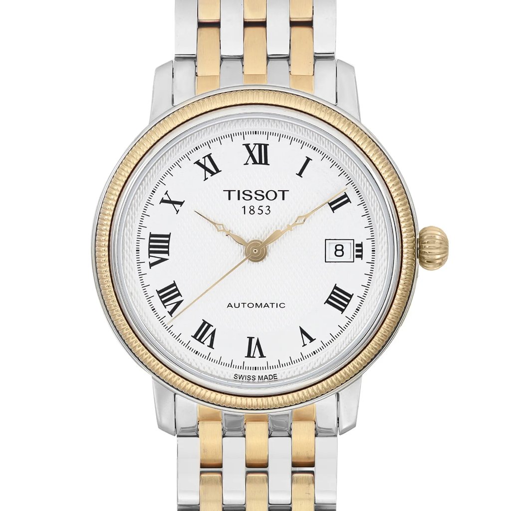 Up Close Front Facing Picture Of Tissot T045.407.22.033.00 Stainless Steel Watch Pre Owned Condition