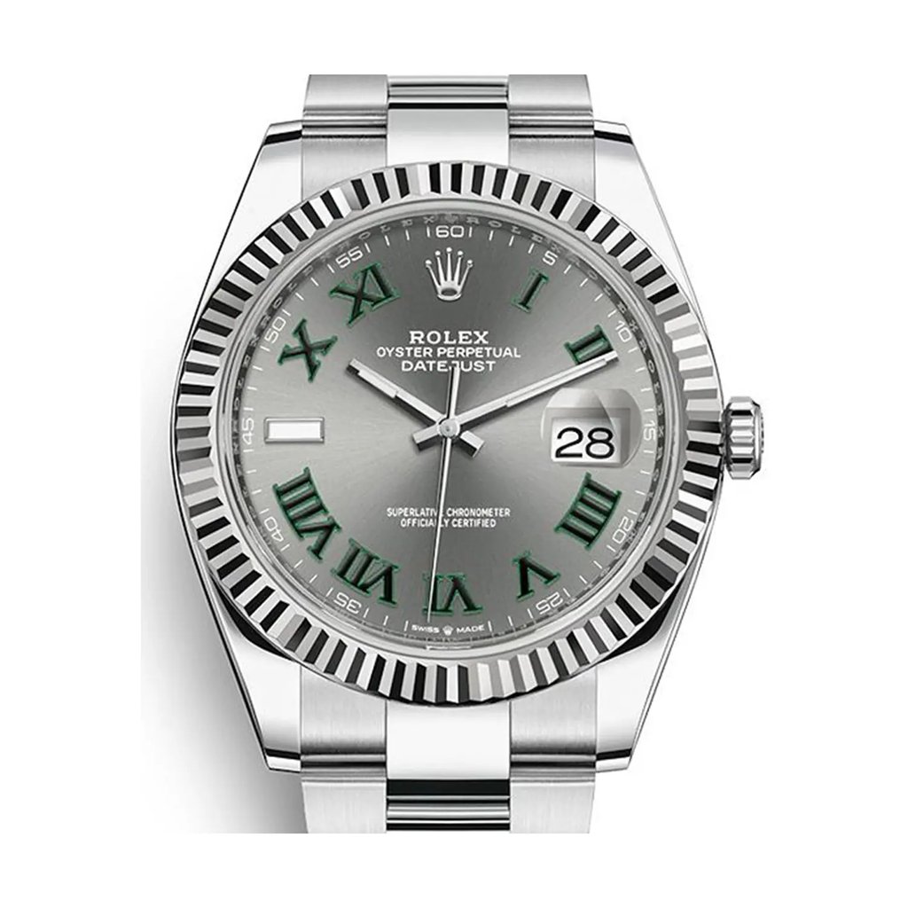 Up Close Front Facing Picture Of Rolex 126334 Stainless Steel Watch Unworn Condition