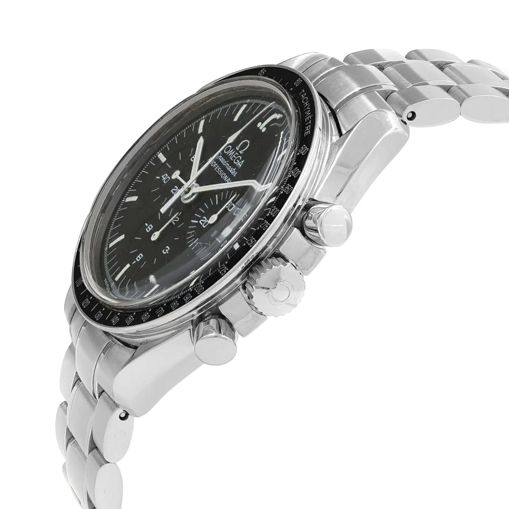 View Of Crown Facing Side Of OMEGA 3570.50.00 Stainless Steel Watch Pre Owned Condition