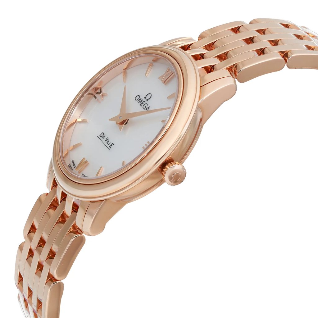View Of Crown Facing Side Of OMEGA 424.50.27.60.05.002 Rose Gold Watch Unworn Condition