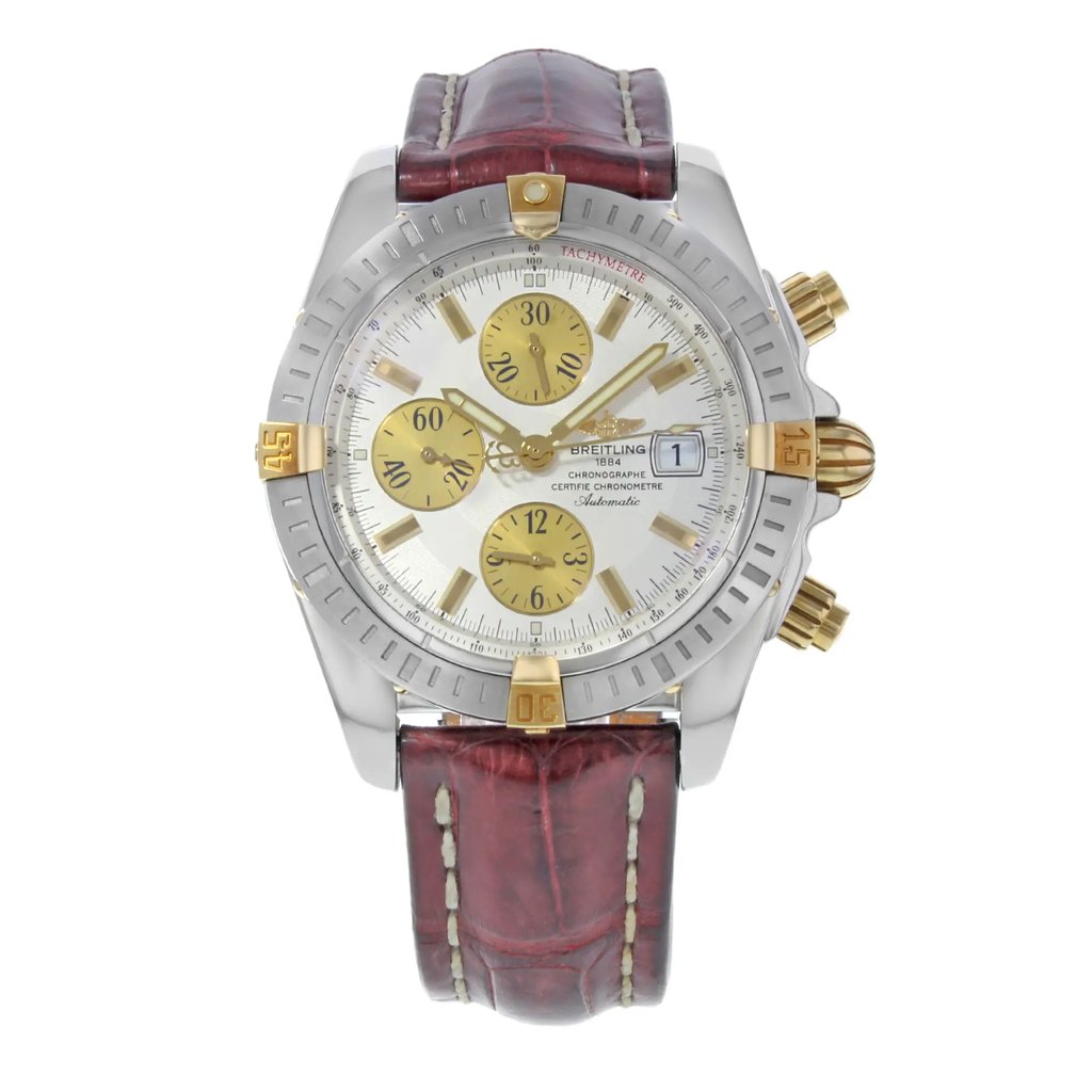 Front Full View Of Breitling B13356 Stainless Steel Watch Pre Owned Condition {Product Condition}