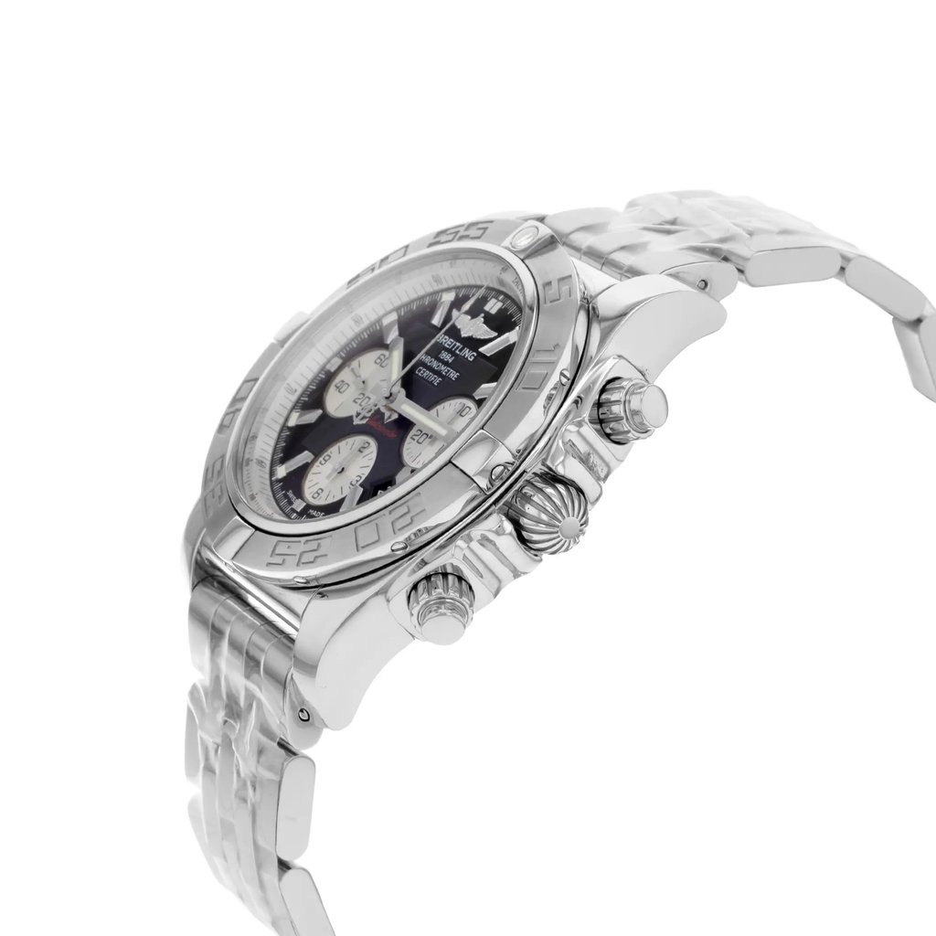 View Of Crown Facing Side Of Breitling AB011011/B967-375A Stainless Steel Watch Pre Owned Condition