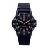 An image of a Wristwatch by Luminox. This Pre Owned item is designed for Men, featuring a Casual,Classic,Diver,Military style. It has a Quartz movement and an Analog display with a Black dial color. The indices include 12-Hour Dial,Arabic Numerals,Easy to Read/Large Numerals. The band is made of Rubber and the case is made of Carbon. The watch has a Round shape with a case size of 39 mm and a case thickness of 12 mm.