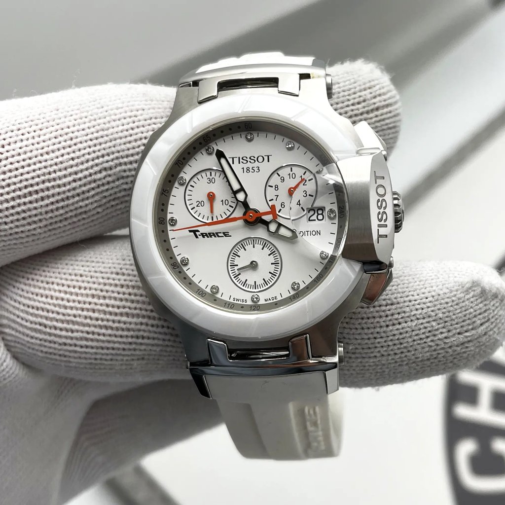 Front Full View Of Tissot T048.217.27.016.00 Stainless Steel Watch Display Model Condition {Product Condition}