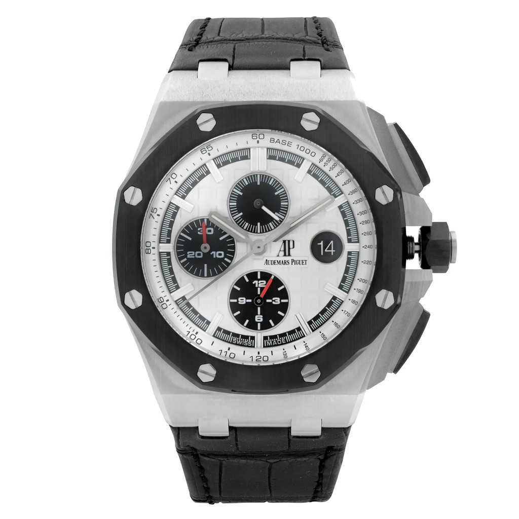Front Full View Of Audemars Piguet 26400SO.OO.A002CA.1 Stainless Steel Watch Display Model Condition {Product Condition}